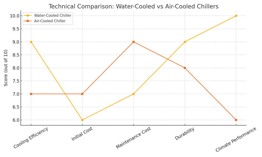 چیلر تراکمی آب خنک: چرا انتخاب مناسبی است؟ 1 چیلر صنعتی آب خنک